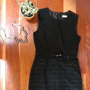 Calvin Klein black belted dress